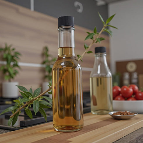 Ahhute 5oz Set 24 Sauce Bottles, Small Olive Oil Bottles with Shrink Capsules, Mini Vanilla Wine Bottle for Wedding