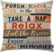 TRENDIN Square Pillow Cover, 18 X 18 Inch Decorative Throw Pillowcase, Porch Rules PL240TR