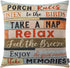 TRENDIN Square Pillow Cover, 18 X 18 Inch Decorative Throw Pillowcase, Porch Rules PL240TR