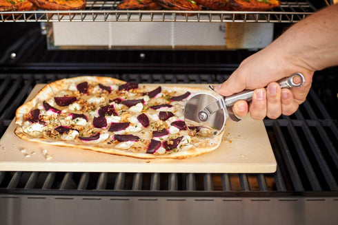 Roesle 12718 Stainless Steel Round-Handle Pizza Cutter Wheel, 7.9 in. with Thumb Leverage