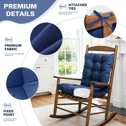 1 Pack Indoor Outdoor Chair Cushion, Garden High Back Chair Cushions, Lounger Chair Pad, for Recliner Patio Chair