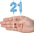 21st Birthday Candles Cake Numeral, Happy Birthday Topper Decoration for Wedding Anniversary Celebration (Blue)