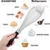 12-Inch Stainless Steel Wire Whisk, Balloon Whisks for Cooking, Black Wisking Tool with Soft Silicone Handle