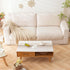 20" 60" SIELUNO Waterproof Coffee Table Cloth, Coffee Table Covers for Living Room Rectangle Cotton Linen Tablecloth