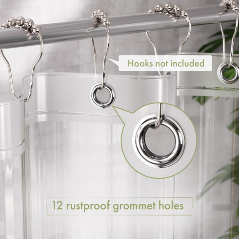 AmazerBath Shower Curtain Liner, 72x72 Clear Waterproof Plastic Shower Liner, Lightweight PEVA for Bathroom with 3