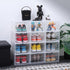 4pcs, Closet, Large Shoe Organizer Stackable with Magnetic Door DVD/CD Storage Clear Shoe Boxes for Foldable