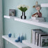 16 inch WELLAND White Mission Floating Shelves for Wall, Bathroom Wall Mount Shelves, Wood Modern Display Shelves, Book