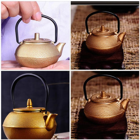 BESTonZON Mini Tea Kettle - Cast Iron Japanese Tetsubin Decorative Teapot for Loose Leaf Tea