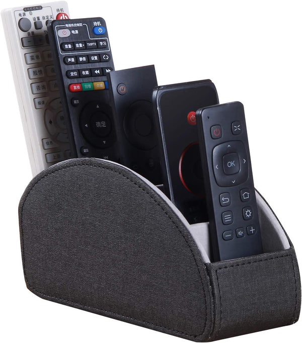 Ayunga PU Leather Remote Control Holder,TV Remote Caddy with 5 Compartments,Bedside Table and