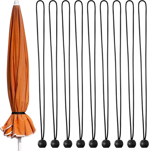 Woanger 12 Pcs Umbrella Strap Securing Straps for Parasol, Reusable Outdoor Umbrella Bungee Tie