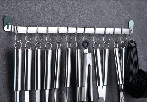 Berglander 38 Pieces Kitchen Utensils Set, Stainless Steel Cooking Utensils with Holder Rack and Hooks for Hanging,