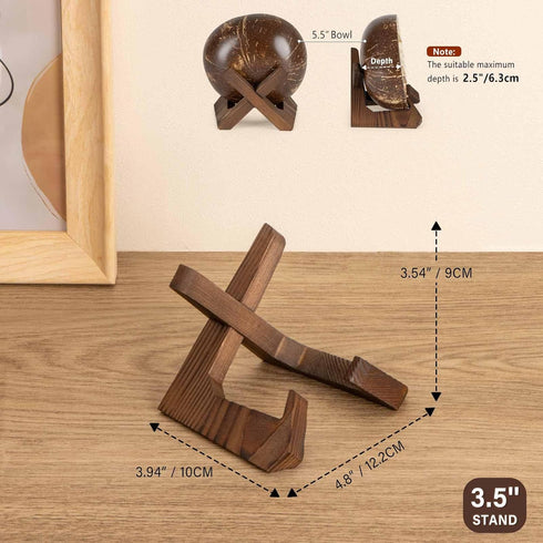 3.5 Inch Plate Stand for Display, Wooden Easel Frame Holder for Large Deep Bowls, Platters, Dishes