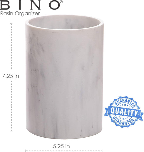 BINO | Matte Marble Kitchen Utensil Holder for Countertop | Utensils Caddy | Cooking Spatula Crock