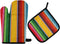 Oven Mitts and Pot Holders, Mexican Traditional Ethnic Striped Heat Resistant Gloves