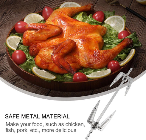 Toddmomy Stainless Steel Air Fryer Rotisserie Forks, Grill Forks for BBQ, Home Kitchen Outdoor Camping, Silver.