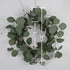 idyllic Eucalyptus Leaves Wreath, Metal Polyester Green Wreath 14 Inches for Front Door Decor