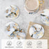 Sets 6 Coasters for Drinks Absorbent with Holder,Abstract White Gold Marble of Durable Cup Coaster for Coffee Table