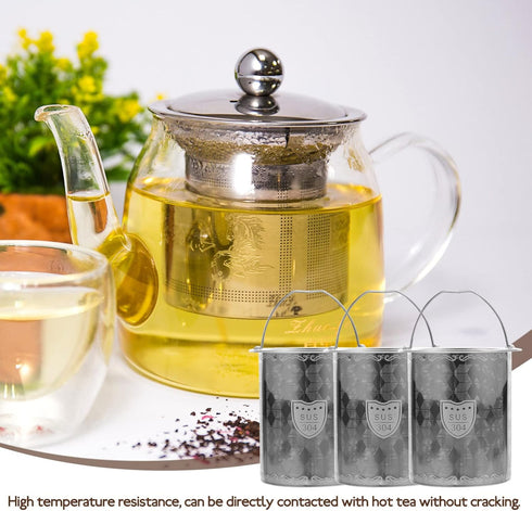 Luxshiny 3pcs Tea Strainers for Loose Tea, Stainless Steel Mesh Strainer, 7cm Tea Infuser Insert for Teapot Mug