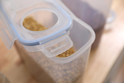 Set 2 Basicwise Large BPA-Free Plastic Food Cereal Containers, Airtight Spout Lid