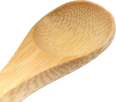 BambooMN Brand - Carbonized Brown 3.5" Round Head Small Solid Bamboo Spice/Salt/Sugar Spoons, 10pcs