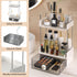 Bathroom Counter Organizer, 2 Tiered Countertop with Drawer for Makeup and Skincare Storage, Desktop, Bathroom (White)