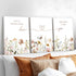 JBZDD 3Pcs Decoration12x16in Wildflower Nursery Canvas Wall Art Flower Botanical Sentence Poster Painting Picture Wall