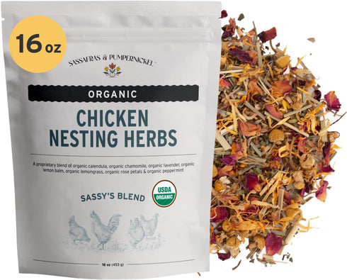 Sassafras & Pumpernickel Certified USDA Organic Chicken Nesting Herbs (16 oz, 1