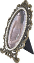 ChezMax Vintage Picture Photo Frames, 3x5 Ellipse Rose Antique Frame with Glass, Tabletop and Wall Hanging