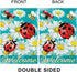 Welcome Ladybug Garden Flag, Vertical Double Sided Sunflower Bee Burlap Summer Yard Decor (12.5 x 18)
