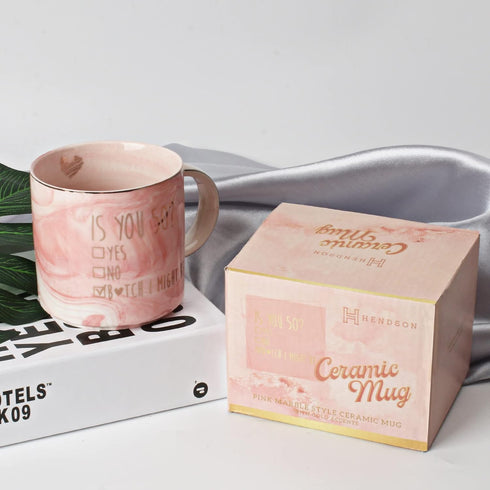 Funny 50th Birthday Gifts for Women - Turning 50 Year Old Gift Ideas, Fabulous Pink Marble Mug, Ceramic Coffee Cup