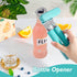 Manual Can Opener, 10 Colors, Heavy Duty Handheld Stainless Steel, Smooth Edge, Easy Turn Knob, Aqua Sky