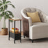 VIMBER Narrow Side Table for Small Spaces, Skinny End Table with Charging