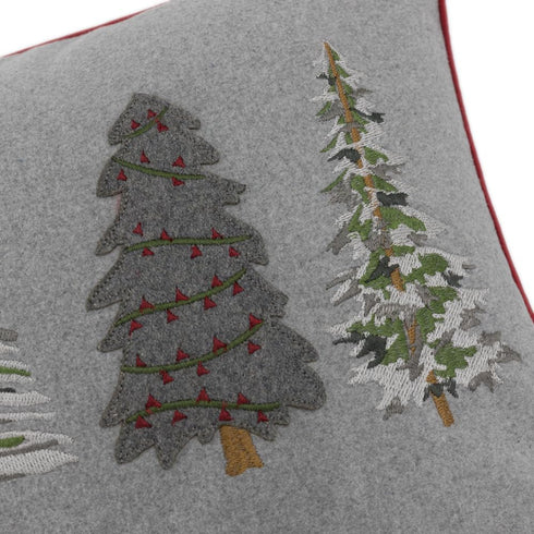 12 20 Inch JWH Christmas Pillow Cover Decorative Green Tree Throw Pillow Embroidery Accent Pillow Case Holiday Cushion