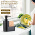 2-in-1 Countertop Shinowa Dish Soap Dispenser with Sponge Holder, Refillable Kitchen Dish Soap Dispenser Pump, Soap