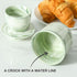 6 OZ Counter, Ceramic Butter Crock, Butter Keeper for French Butter Dish Big Capacity green