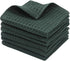 100% Natural Cotton Kitchen Towels, Classic Waffle Weave Dish Cloths, Set of 6, Soft Ultra Absorbent (Blackish Green)