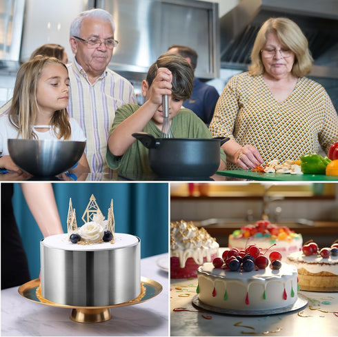 CALIFORNIA CADE 6 Inch Electronic Cake Ring, 15CM Fixed Round Stainless Steel Cake Mold for Baking