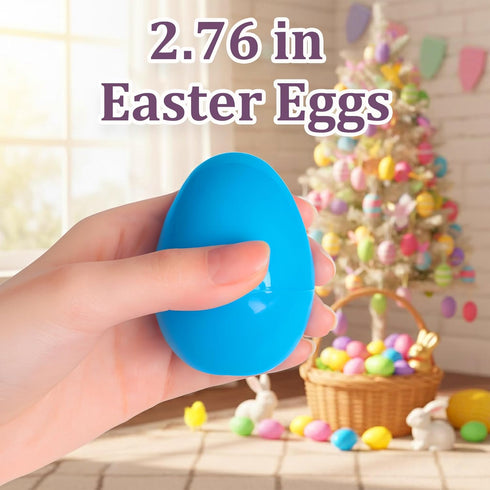 Celmuron 30Pcs 2.76'' Colorful Easter Eggs | Bright Fillable Plastic Eggs for Easter Egg Hunt, Party Favors, Classroom