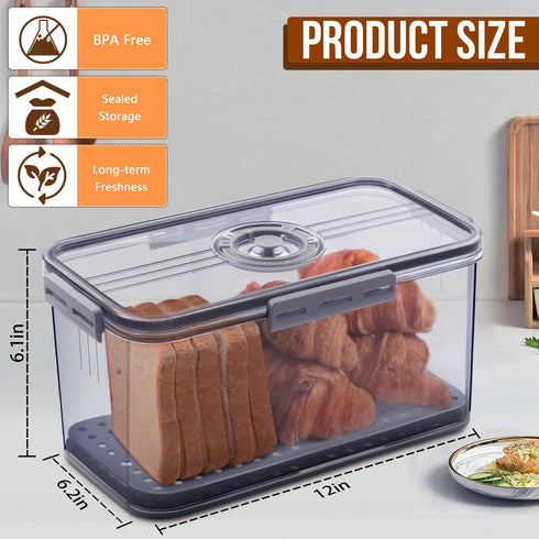 2Pcs Counter 2 Gifhomfix Bread Box Bread Boxes for Kitchen Airtight, Double Time Recording Bread Storage Container