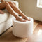 Round Boucle Pouf Ottoman Footrest Soft & Lightweight Footstool with Full Foam