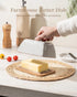 Countertop, 200g Besmeety Ceramic Butter Dish with Lid and Handle for European Butter Keeper, Farmhouse Decor (Grey)