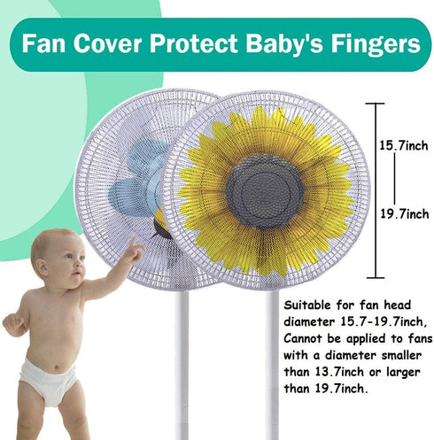 2 Pack Fan Cover Cartoon Fan Guard Net Safety Fan Filters Kid Finger Protector Summer Washable Children Finger Safety Fan Cover by Holidaywoo