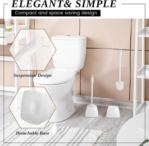 15 Sets Set 16.14 Inch FoldTier Toilet Holder and Brush Toilet Bowl Cleaner Brush with Caddy Bathroom Scrub Plastic