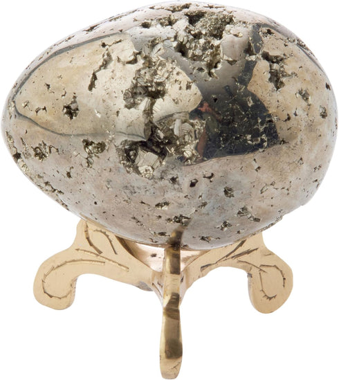 Bard's Brass-toned Egg Stand/Holder, Small Scroll Leg, 0.625" Diameter for Hen Sized Eggs