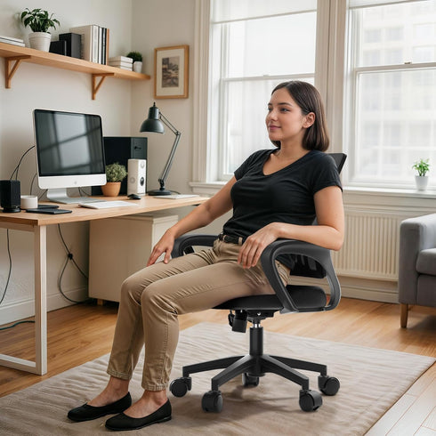 Polias 330Lbs, Ergonomic Office Chair - Breathable Mesh Computer Desk Chair with Lumbar Support & Armrest, Rolling