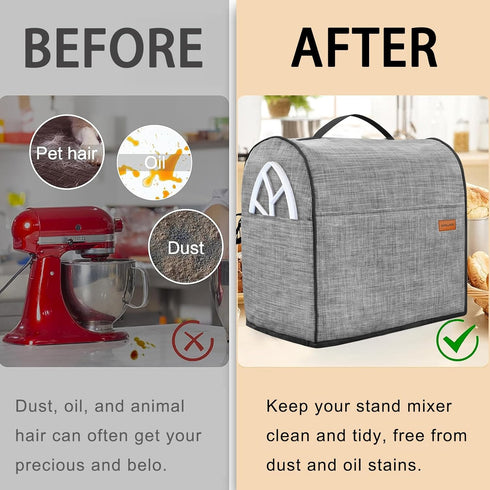 Stand Mixer Cover for KitchenAid Mixer, Dust Cover with Zipper Pocket for 4.5-5Qt Mixer Accessories, KitchenAid