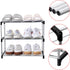 Stackable Small Shoe Rack, 3-Tier Storage and Organization for Entryway, Hallway, and Closet