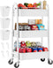 Rcemlip 3 Tier Rolling Cart with Wheels for Pantry Organizers and Storage, Metal