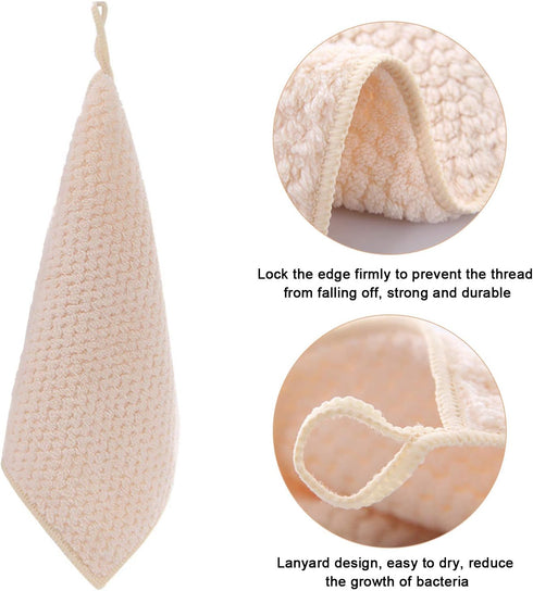 Small Towels with Hanging Loop, Hand Dry Towels for Kitchen & Bathroom, Super Absorbent Soft Small Towel Set with