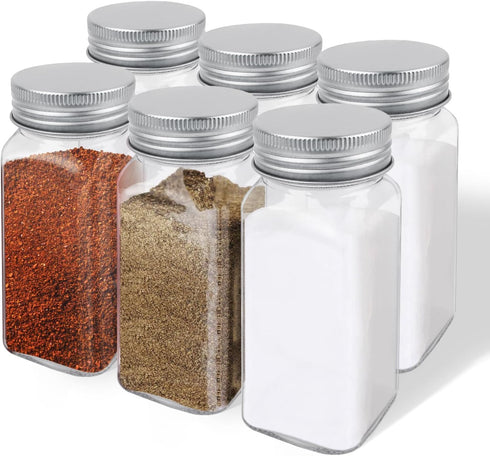 ZUFECY 4oz Glass Spice Bottles with Shaker Lids, Restaurant & Home Kitchen Storage